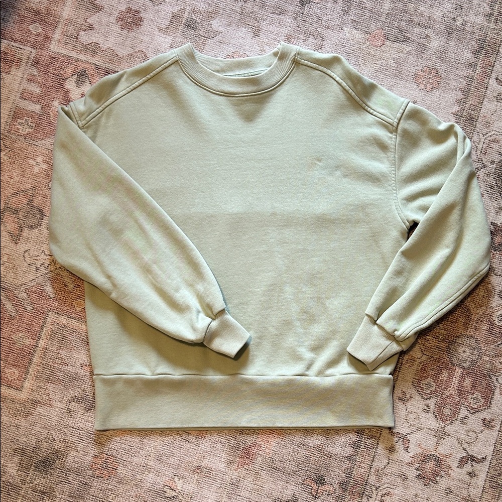 Everlane women’s Light Green Crewneck Sweatshirt organic cotton